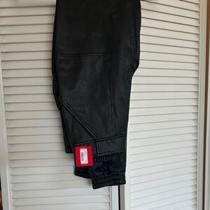 SPANX Black Faux Leather Joggers